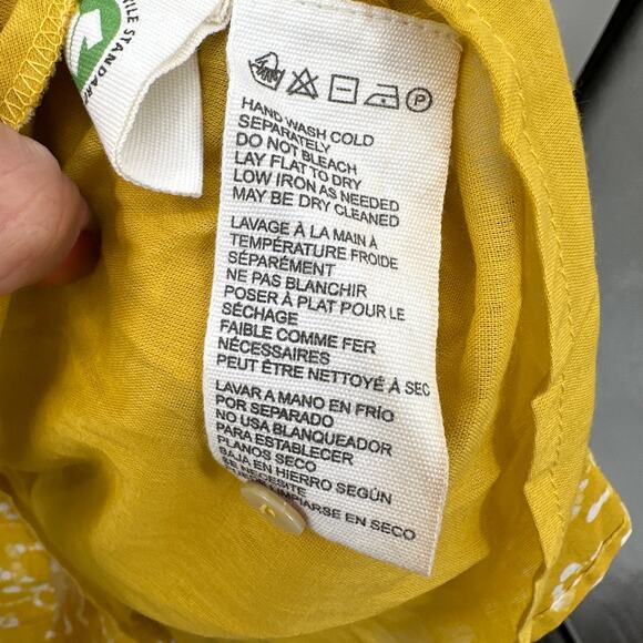 CLEOBELLA NWT Zia Organic Cotton Ruffle Tie Waist Mini Dress in Mustard // L - Picture 10 of 15